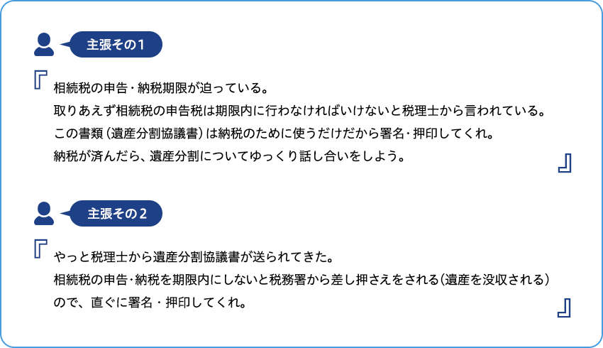 遺産分割の場合実務上よくある主張